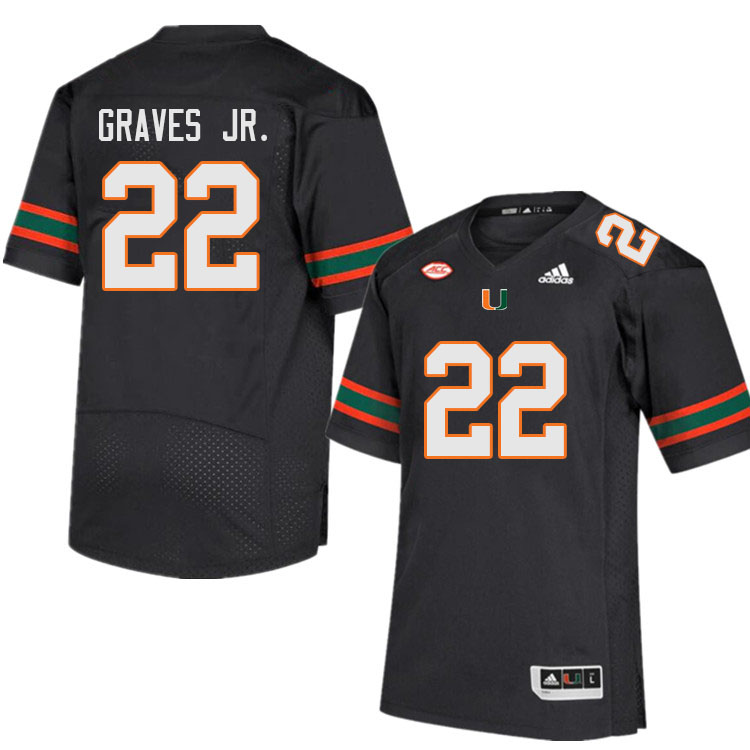 Men #22 Chris Graves Jr. Miami Hurricanes College Football Jerseys Sale-Black